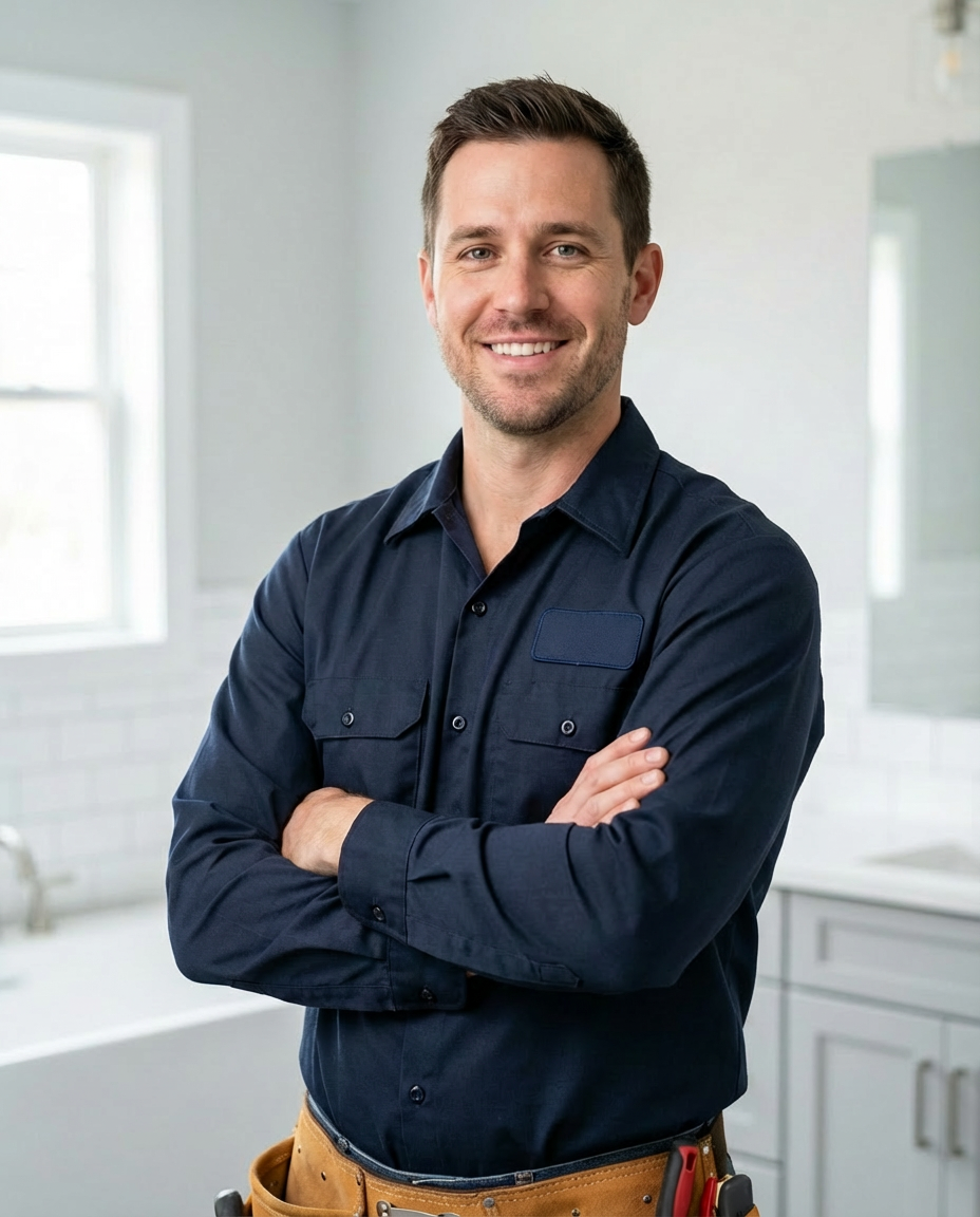 Profesionāls avārijas santehniķis Rīgā ar darba rīkiem